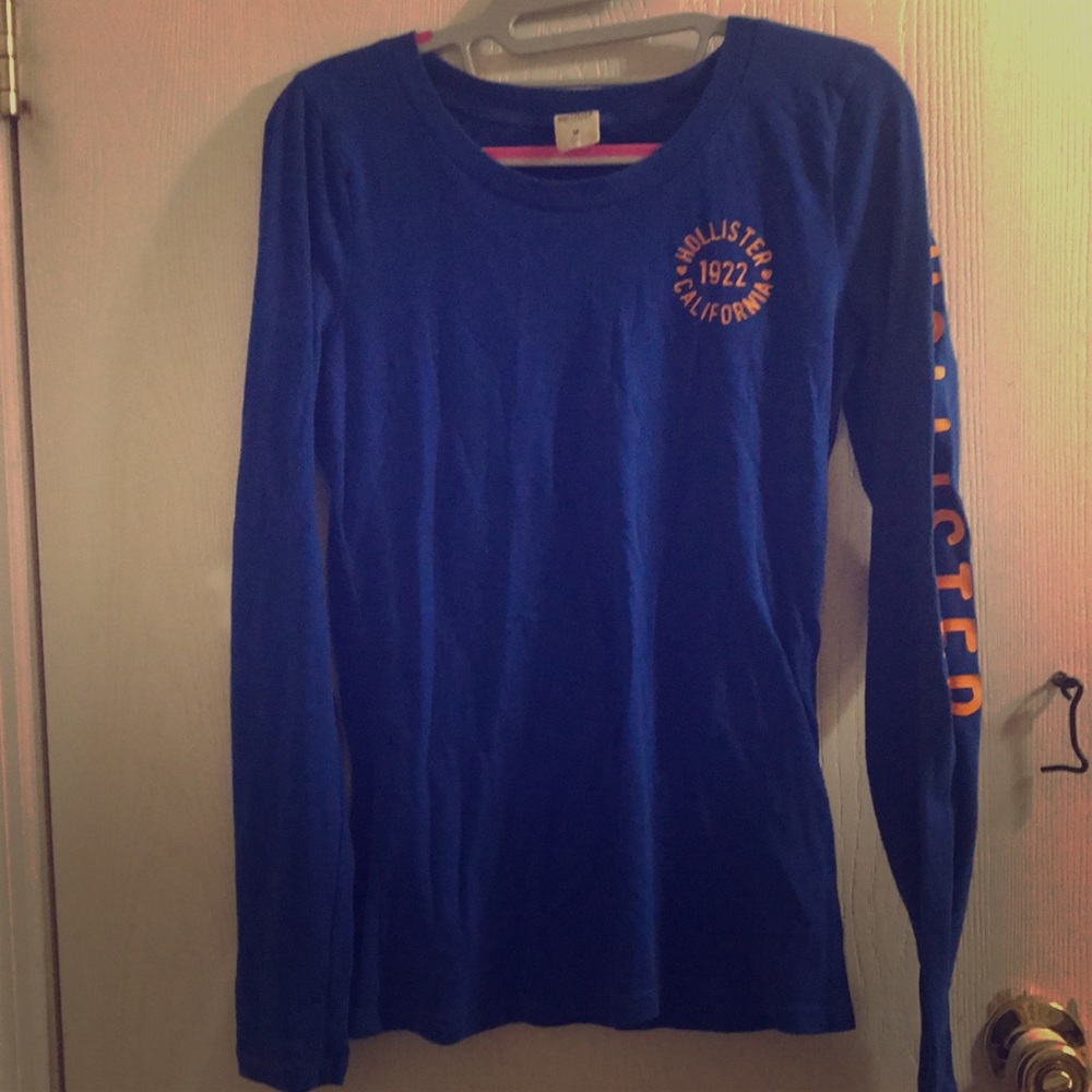 Blur & orange long sleeve Hollister shirt